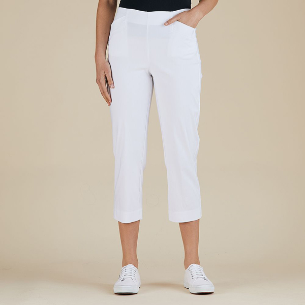 Threadz White Basic 7/8 Bengaline Pant 6030