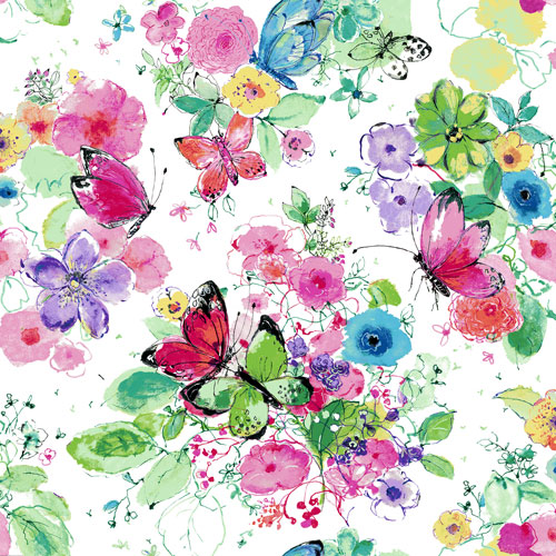 Patchwork Fabric RJR Fabric-Bloom Bloom Butterfly-Meadowland Carnation 1202CA1 PER METRE