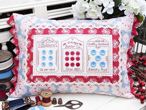 The Rivendale Collection-Vintage Buttons Cushion Pattern