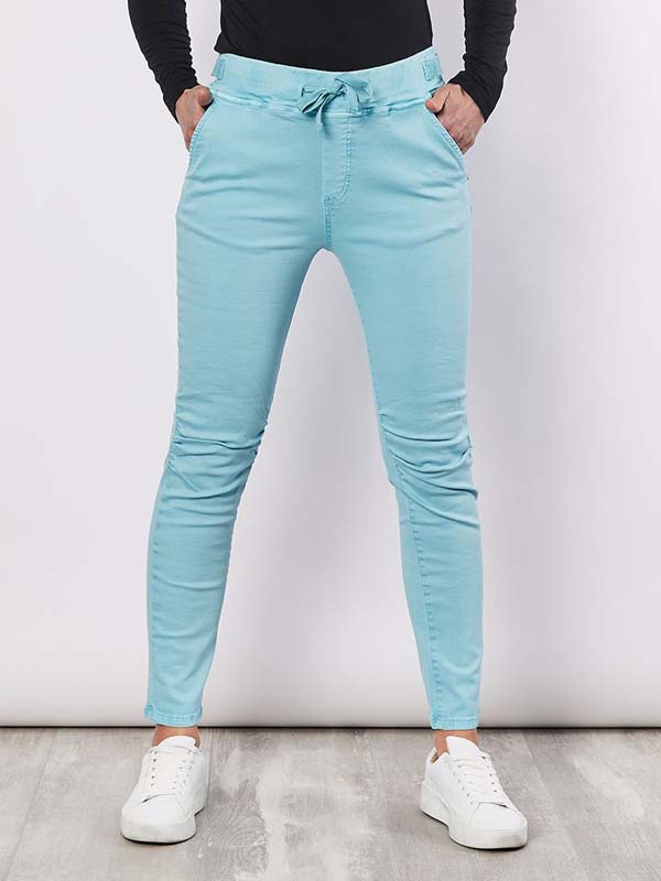 Threadz Tie Front Gathered Jean Lagoon 36713