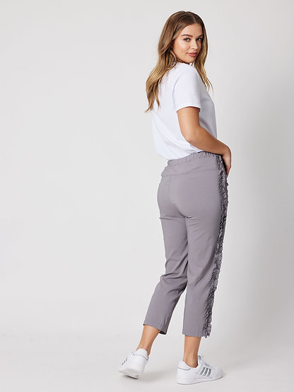 Clarity Side Frill Detail Pant Grey 39660