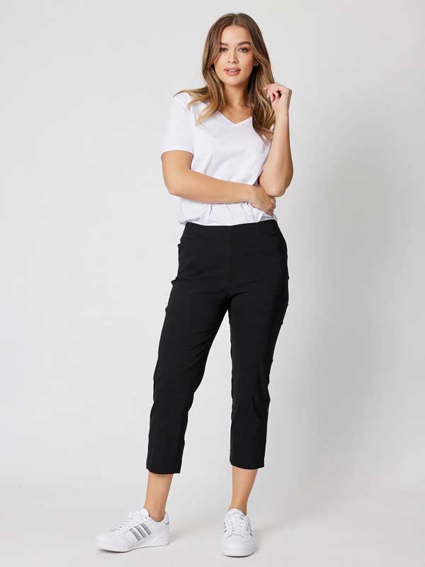 Threadz Black Basic 7/8 Bengaline Pant 6030