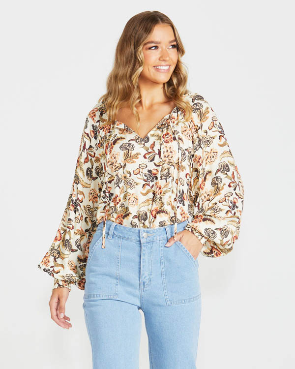 Sass Dara Boho Wildflower Top 18437TWSS