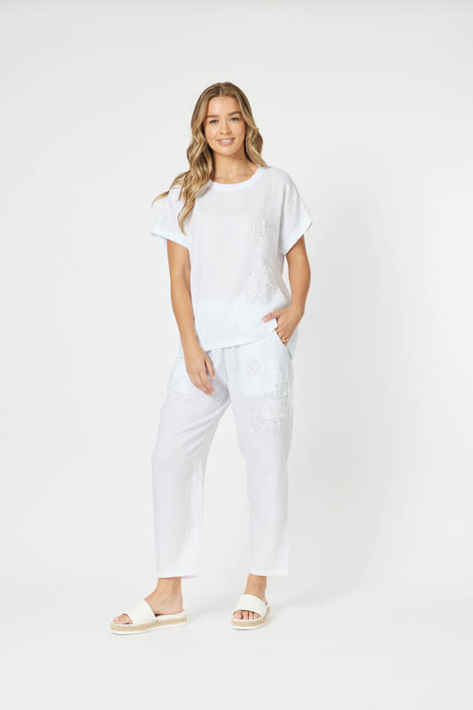 Threadz Patch Linen Top 46331