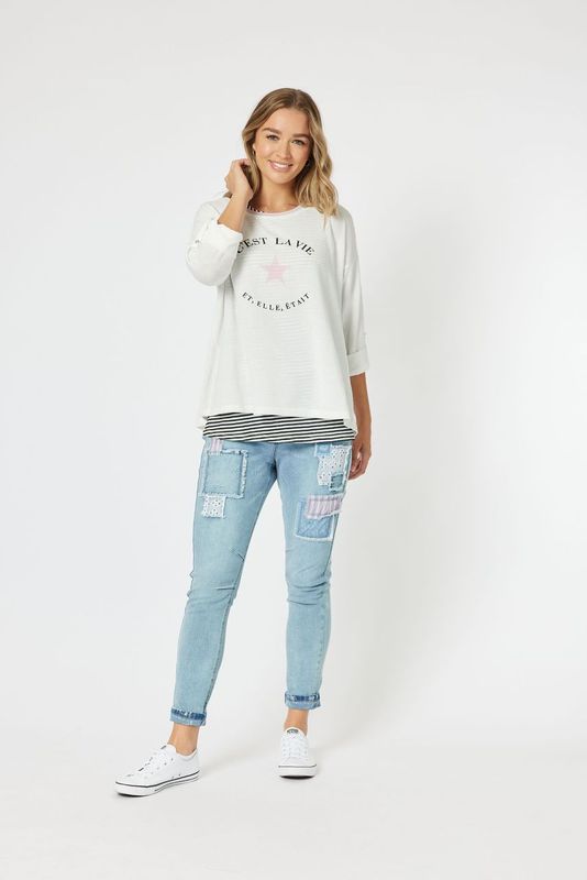 Threadz C Est La Vie 2 in 1 Knit White 46191