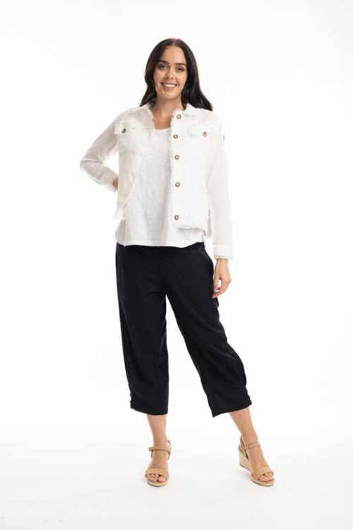 Orientique Essentials Linen Blend Jacket White 42218