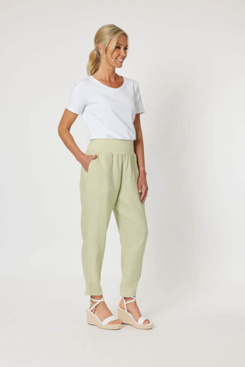 Gordon Smith Linen Pant Celery 19393