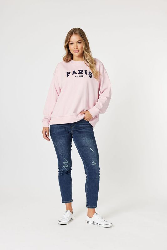 Threadz Paris Sweatshirt Pink 47324 - Image 2