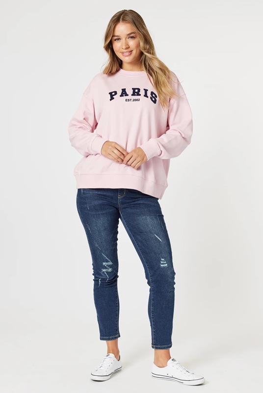 Threadz Paris Sweatshirt Pink 47324 - Image 5