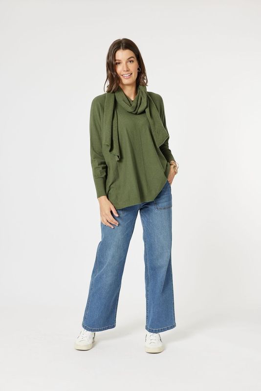 Clarity Remy Scarf Knit Khaki 46852 - Image 4