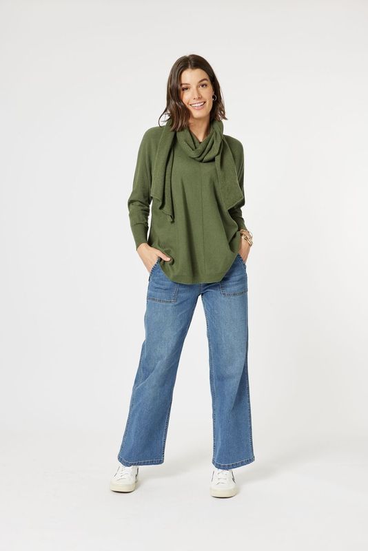 Clarity Remy Scarf Knit Khaki 46852