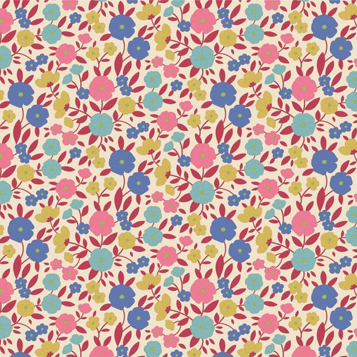 Tilda Wallflower Janice Blue 100614 PER METRE