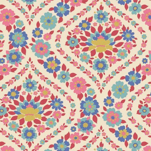 Tilda Wallflower Bianca Red 100618 PER METREE