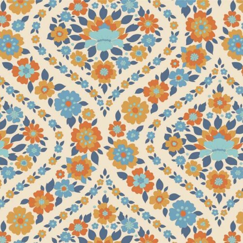 Tilda Wallflower Bianca Blue 100619 PER METRE