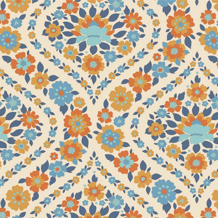 Tilda Wallflower Bianca Blue 100619 PER METRE
