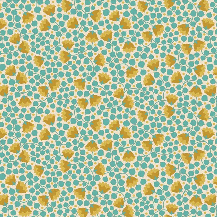 Patchwork Fabric Tilda Bellflower Teal 110126