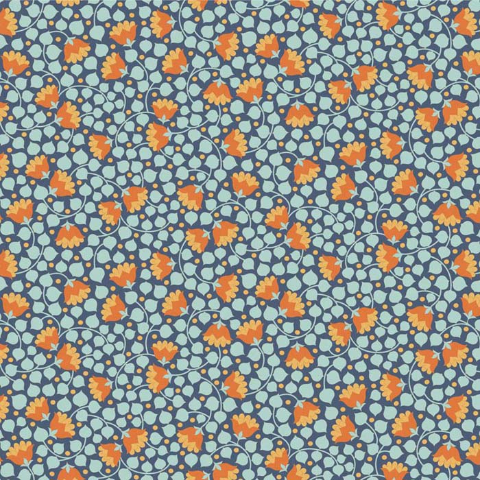 Patchwork Fabric Tilda Bellflower Prussian 110133