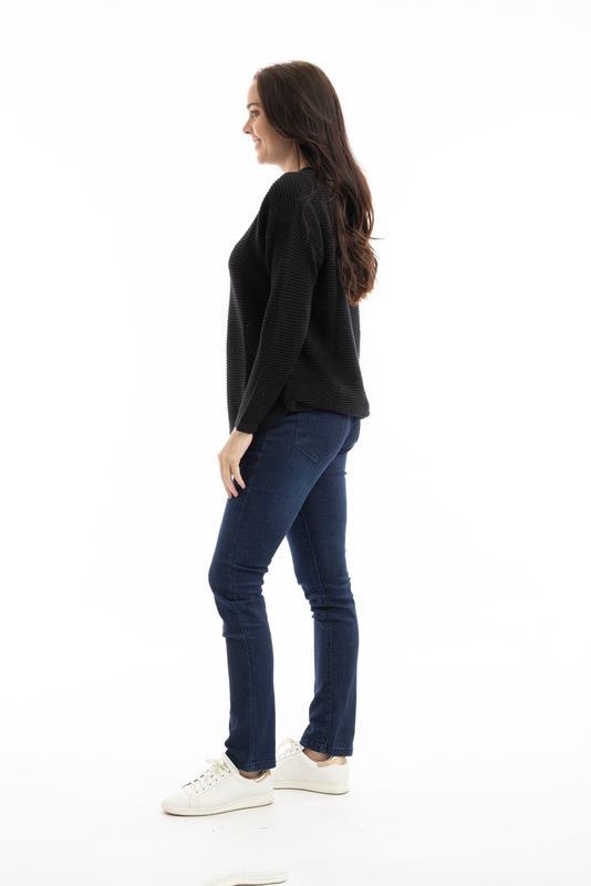 Orientique Knit Ribbed Jumper Black 1287