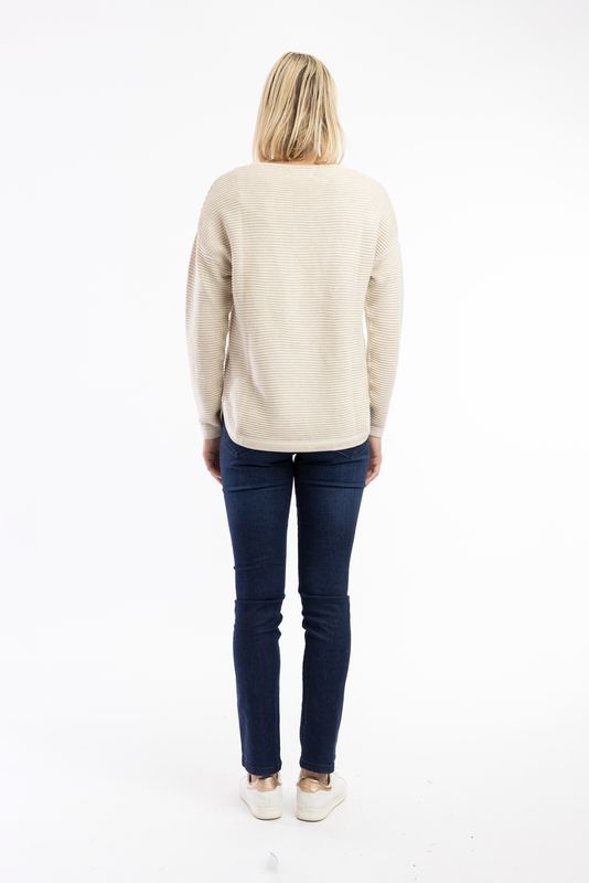 Orientique Knit Ribbed Jumper Natural 1287