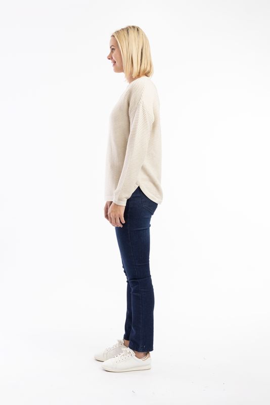 Orientique Knit Ribbed Jumper Natural 1287 - Image 3