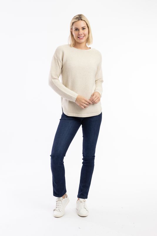 Orientique Knit Ribbed Jumper Natural 1287