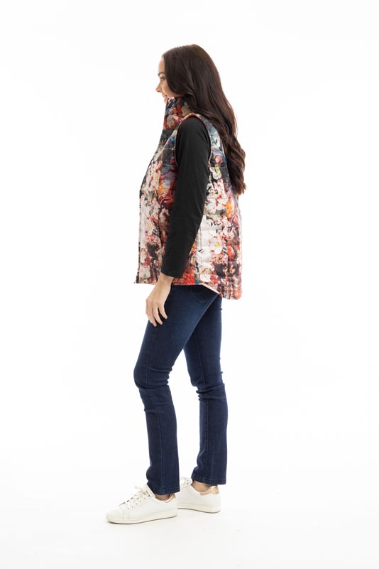 Orientique Puffer Vest Japanese Garden 3244 - Image 3