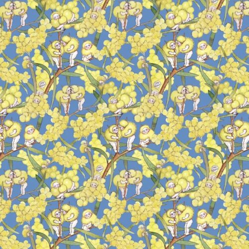 Patchwork Fabric May Gibbs Blossom Babies Blue