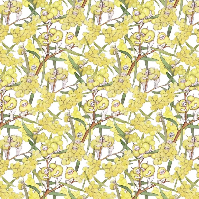 Patchwork Fabric May Gibbs Blossom Babies White 1002