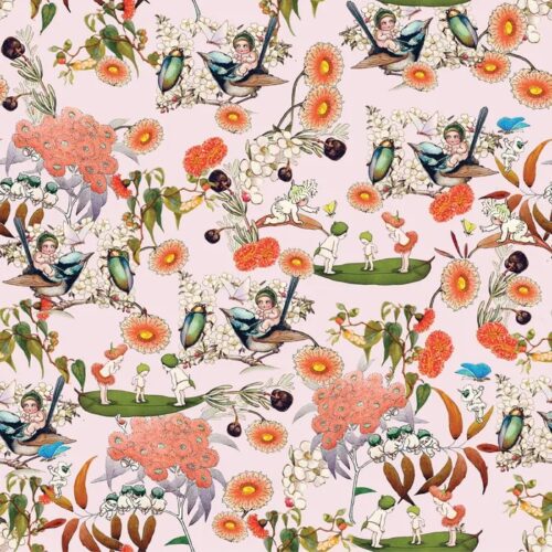 Patchwork Fabric May Gibbs Native Berries Pink 1014