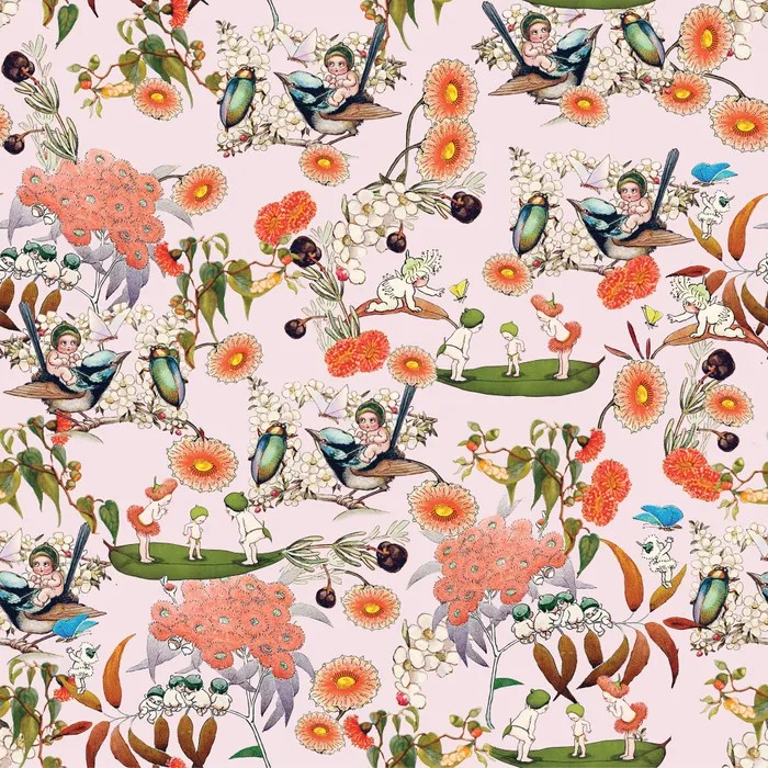 Patchwork Fabric May Gibbs Native Berries Pink 1014