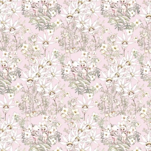 Patchwork Fabric May Gibbs Pastel Flowers Pink 1020