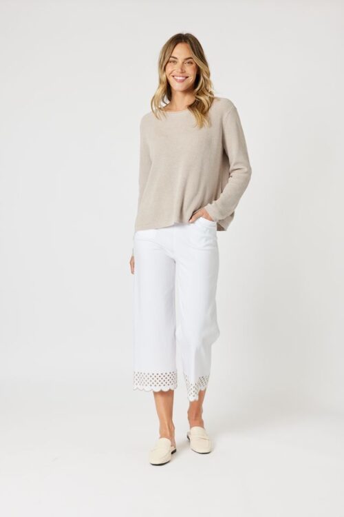 Gordon Smith Scallop Hem Pant White/Natural 47782