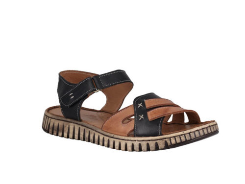 Cabello Flat Sandal Meltem Black/Tan