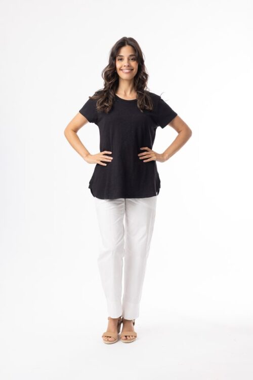 Orientique Knit Essentials Black Tee 92128