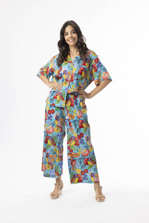 Orientique Printed Bird Pattern Pant 2690B