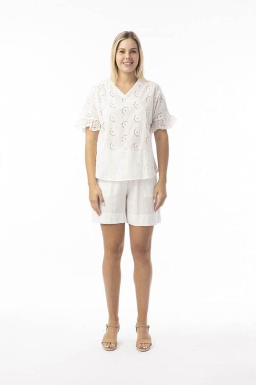 Orientique Broderie White Top 42207