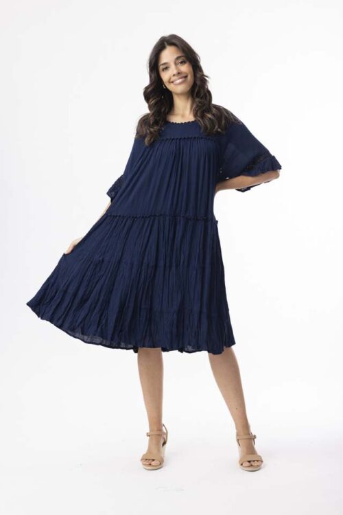 Orientique Rayon Essential Navy Dress 81379