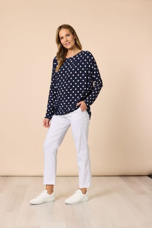 Clarity Navy & White Le Spot Top 49408