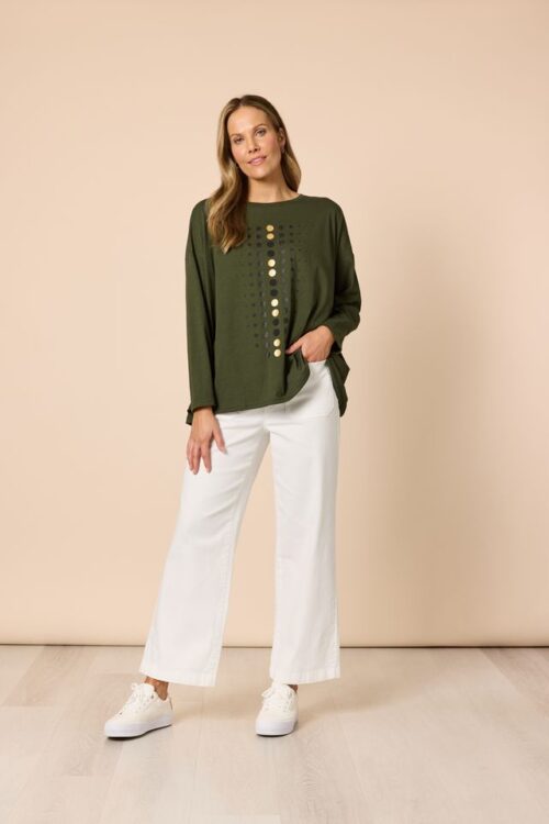 Clarity Khaki Elise Spot Top 48700