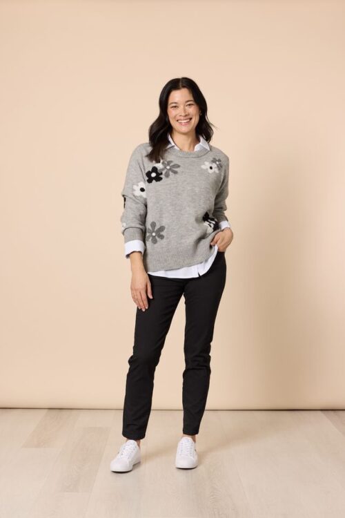 Gordon Smith Chelsea Flower Knit Grey 48975