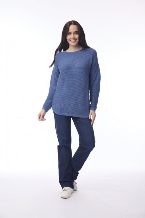 Orientique Knit Jumper Denim Melange 1320
