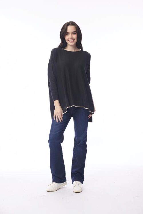 Orientique Knit Top Oversize Black 1326