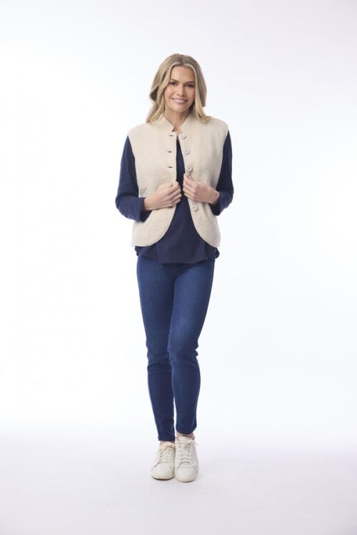 Orientique Wool Knit Vest Natural 1336