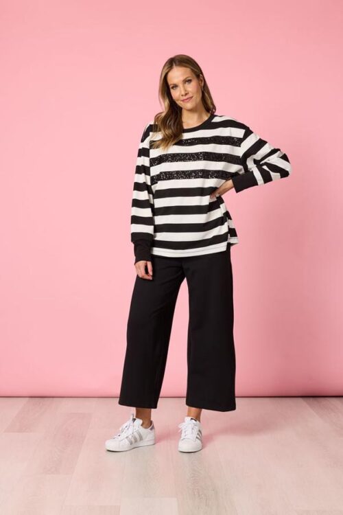 Clarity Riviera Sweatshirt Black/Ivory 48977