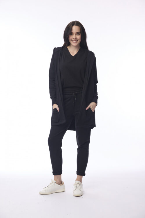 Orientique Terry Knit Sweat Shirt Hooded Black 52713