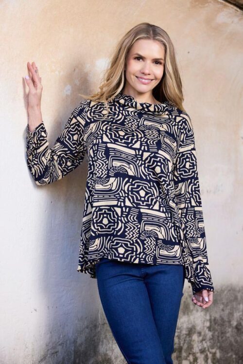 Orientique Zapotec Cowl-Neck Top Main 32485