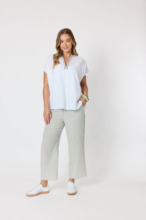 Threadz Urban Stripe Pant Olive/White 49602