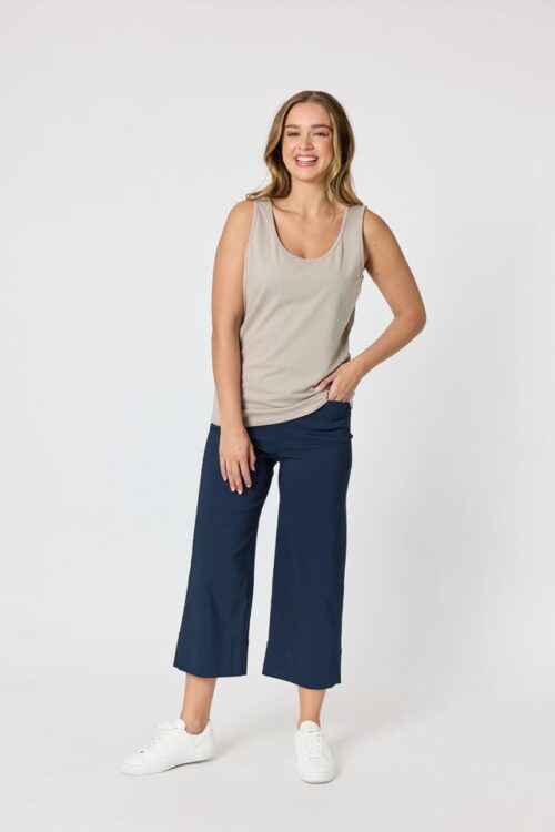 Threadz Zara Wide Leg Pant Navy 50018