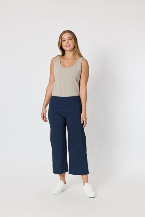 Clarity Essential Button Pant Navy 50145