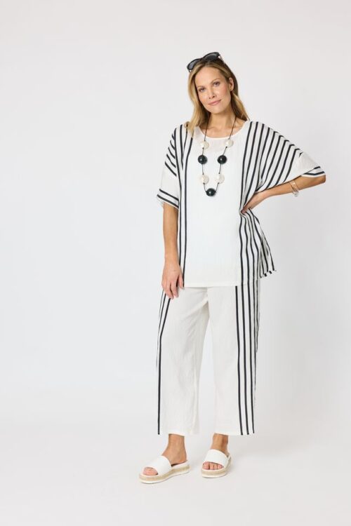 Clarity Sevilla Stripe Top White/Black 50079